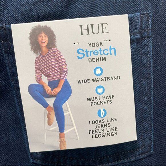NWT Hue Stretch Denim Leggings Medium Soft Girl Lounge Casual Capsule Wardrobe - Picture 5 of 8